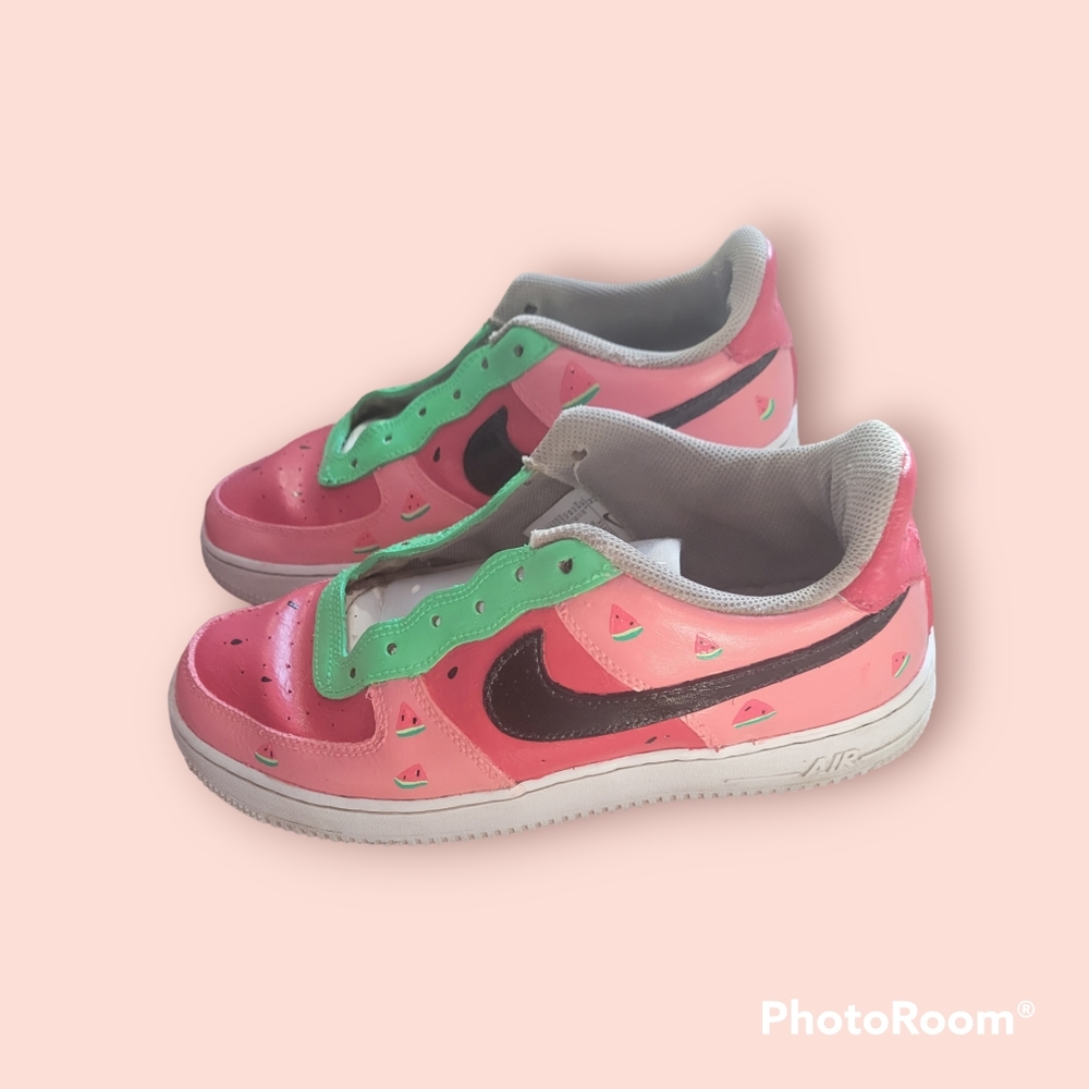 Watermelon painted nike airs